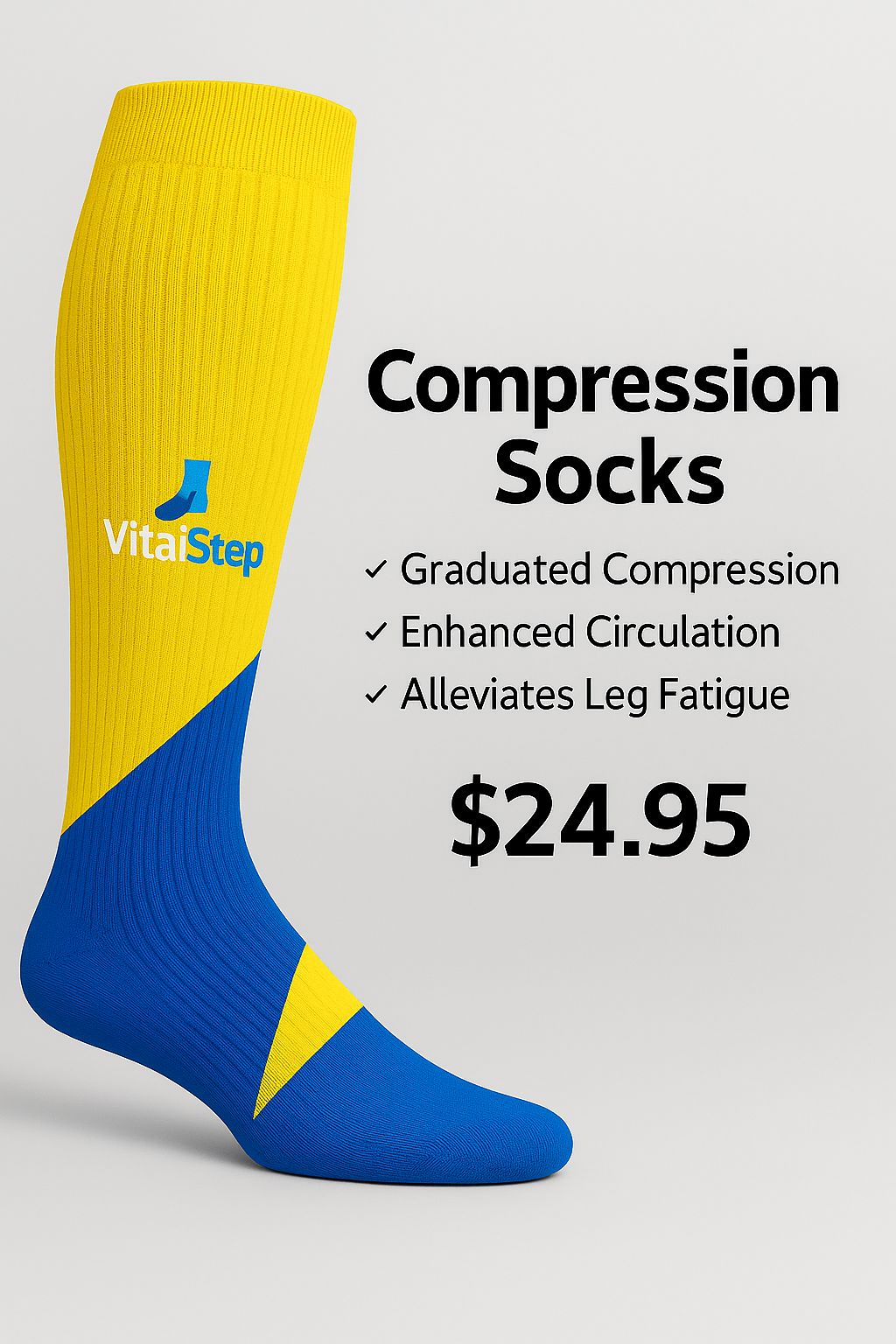 VitalStep Compression Socks Yellow/Blue Performance Edition