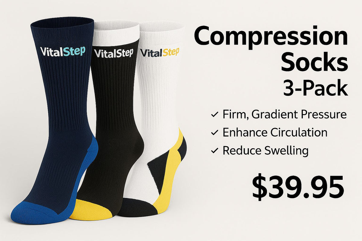 VitalStep Compression Socks 3-Pack Athletic Edition