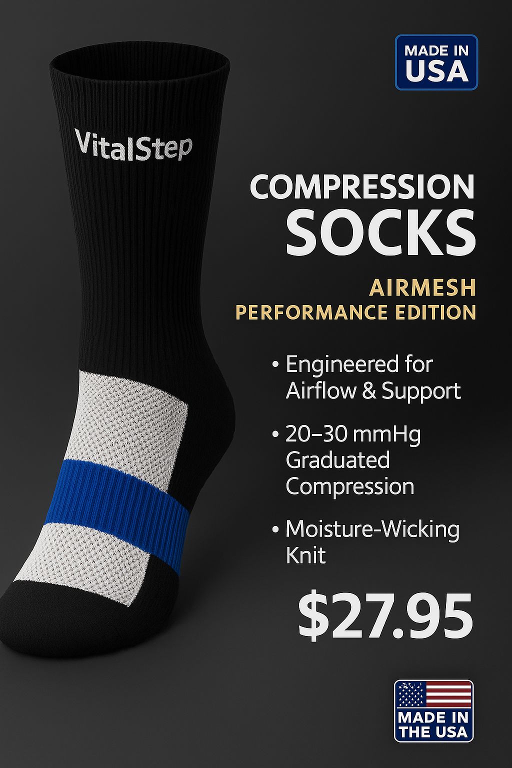 VitalStep Compression Socks AirMesh Performance Edition