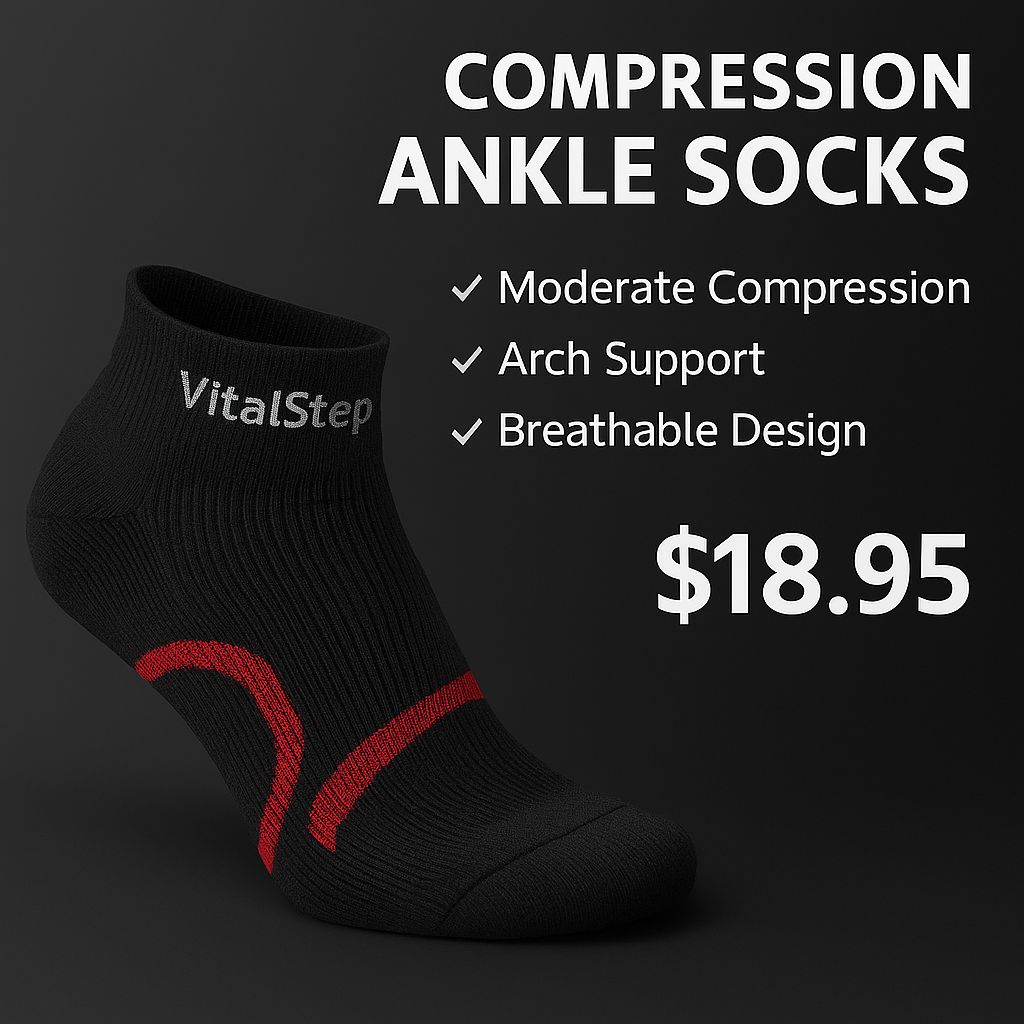 VitalStep Compression Ankle Socks Performance Low-Cut