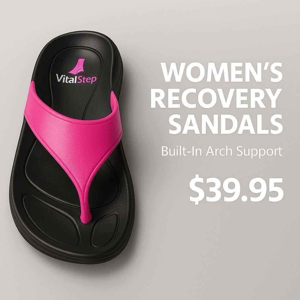 VitalStep Women’s Gel Recovery Sandals Hot Pink Comfort Series